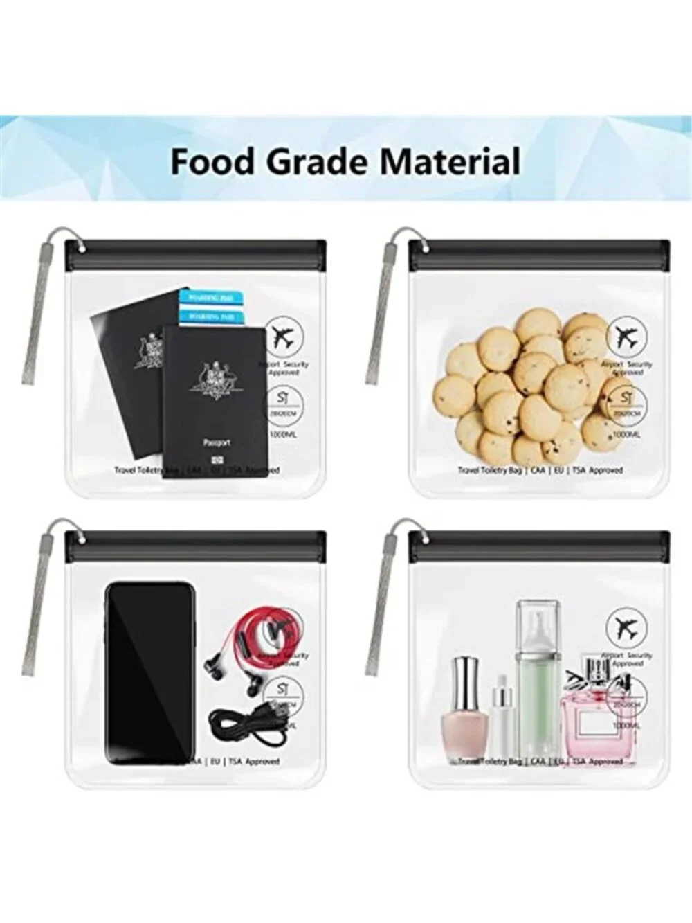Clear Travel Toiletry Bag TSA Approved Airport Security Leakproof Cosmetic Bag